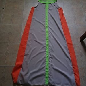 Beautiful Long Neon. Chiffon Color Dress Size XL